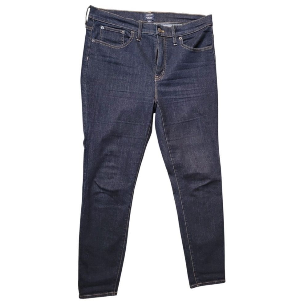 J. Crew Womens Mid Rise Dark Wash Skinny Jeans Size 31‎